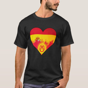 Spanien- und kirgisische Herz-Erbe-Flagge T-Shirt