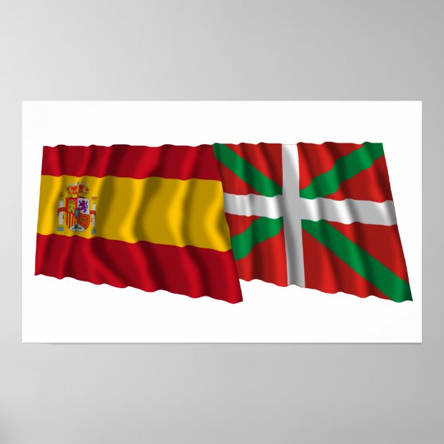 Spanien und País Vasco (Euskadi-Baskisch) schwinge Poster (Vorne)