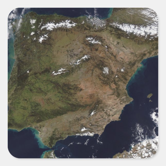 Spanien und Portugal 2 Quadratischer Aufkleber (Vorderseite)