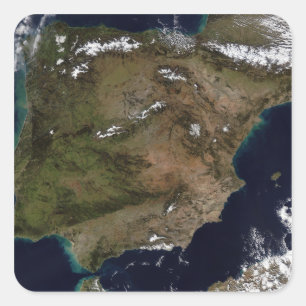 Spanien und Portugal 2 Quadratischer Aufkleber
