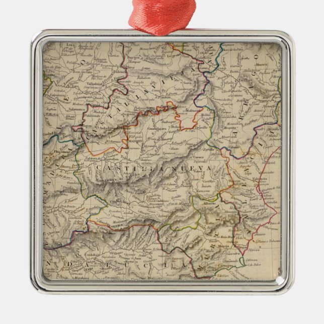 Spanien und Portugal Silbernes Ornament (Vorne)