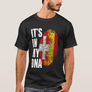 Spanien und Schweiz DNA-Erbe-Flagge T-Shirt