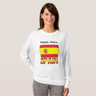 Spanien und spanische Flagge Personalisierte Damen T-Shirt