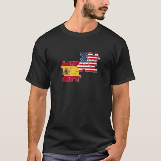 Spanien USA Liebe Roots Spanisch-Amerikanische Fla T-Shirt (Vorderseite)