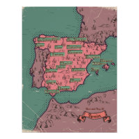 Spanien Vintage alte Karte