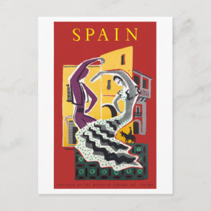 Spanien Vintage Poster Restauriert Postkarte