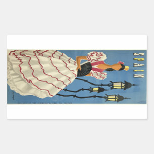 SPANIEN Vintage-Reisesticker Rechteckiger Aufkleber