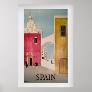 Spanien von Bernard Villamot Vintage Reiseposter Poster