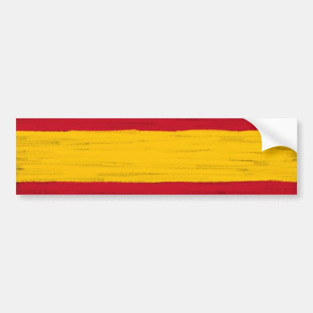 Spanien-Wachsbleistift skizzierte Flagge Autoaufkleber (Vorne)