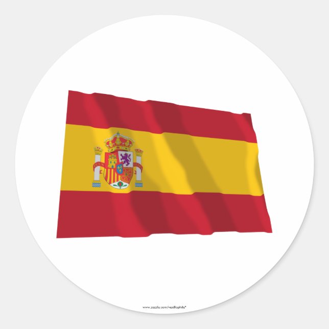 Spanien Waving Flag Runder Aufkleber (Vorderseite)