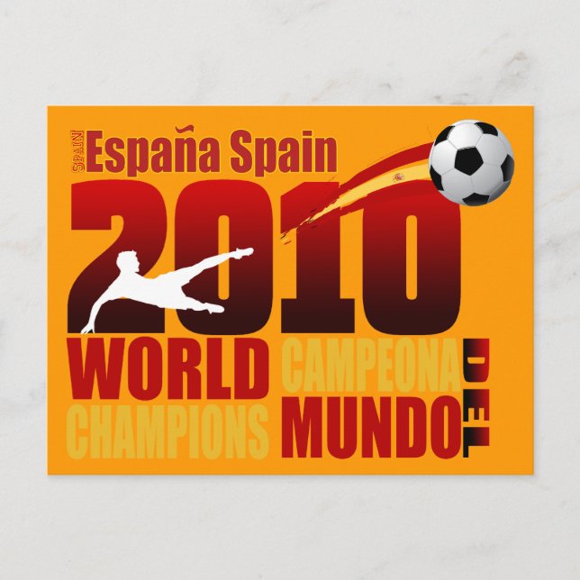 Spanien Weltmeister 2010 España Campeona del Mun Postkarte (Vorderseite)