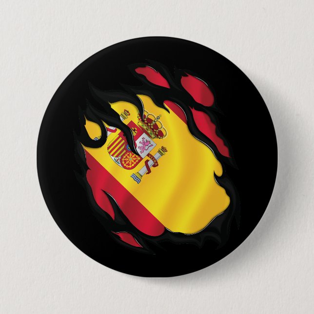 Spanien Zerrissene Flagge Button (Vorderseite)