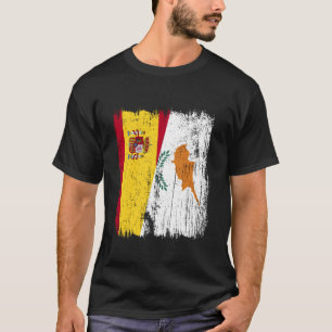 Spanien Zypern Halbflagge Spanisch Zypriotisches E T-Shirt