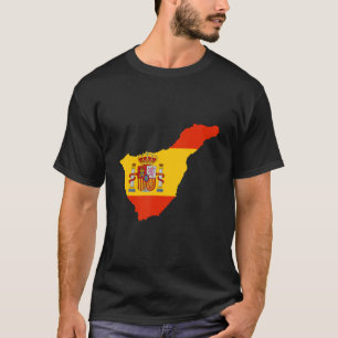 Spanienflagge auf der Kontur Teneriffa T-Shirt