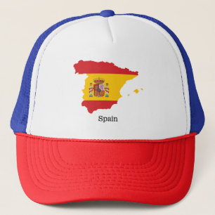 Spanienflagge innerhalb des Souvenir-Designs Karte Truckerkappe