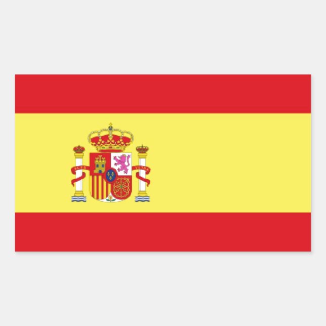 Spanienflagge Rechteckiger Aufkleber (Vorderseite)