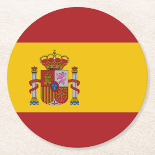 Spanienflagge Runder Pappuntersetzer