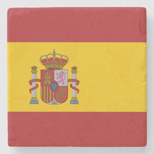 Spanienflagge Steinuntersetzer (Vorderseite)