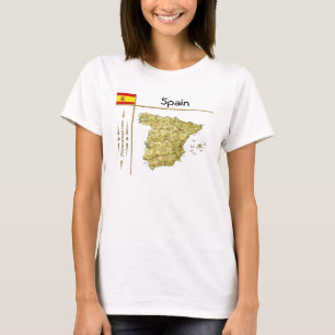 Spanienkarte + Flagge + Titel T-Shirt