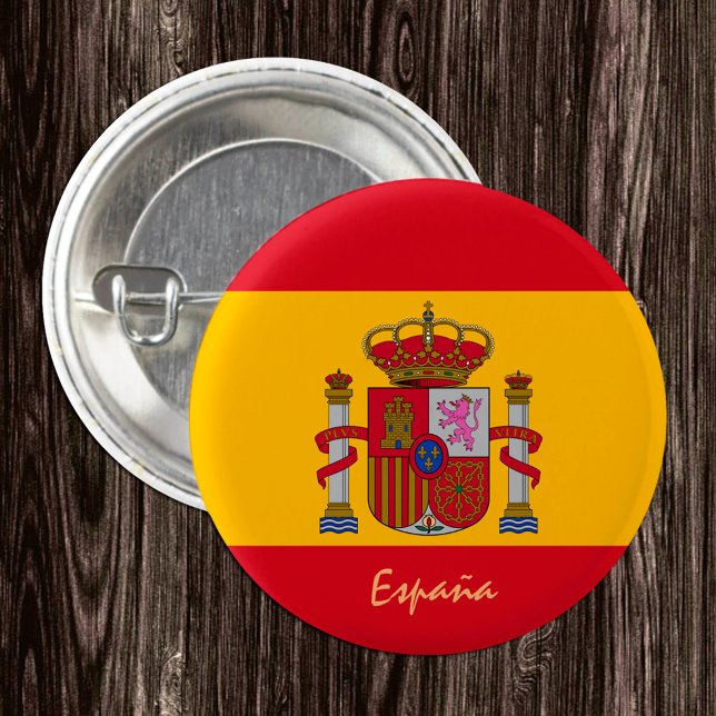 Spanienschaltfläche, patriotische spanische Flagge Button (Von Creator hochgeladen)
