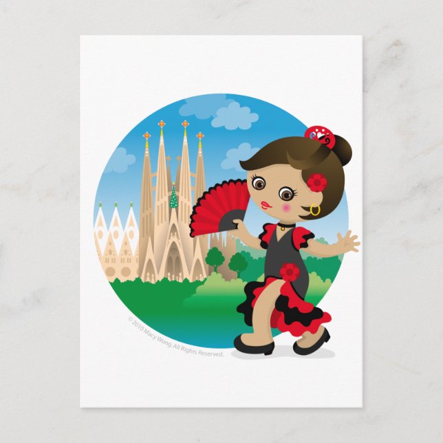 Spanierin Postkarte (Vorderseite)
