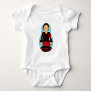 Spanierin Roter Kleid Matryoshka Baby Bodysuit Strampler