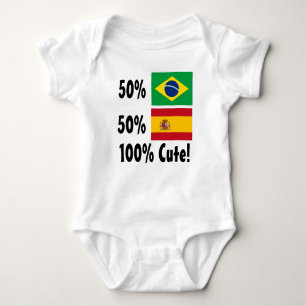 Spanisch 100% 50% Brasilianer-50% niedlich Baby Strampler