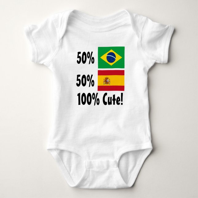 Spanisch 100% 50% Brasilianer-50% niedlich Baby Strampler (Vorderseite)