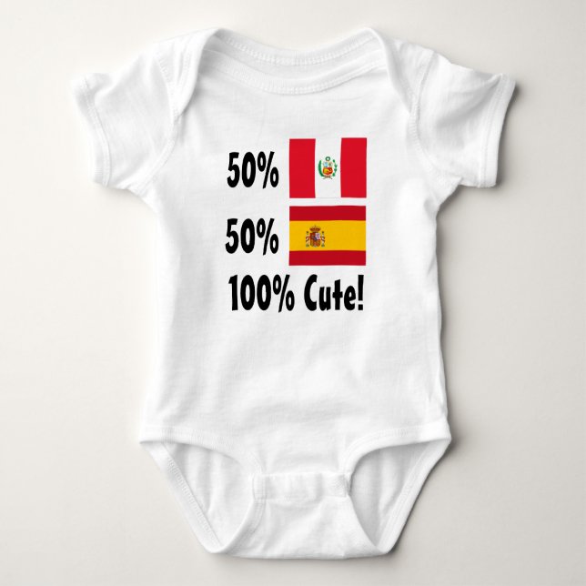Spanisch 100% 50% Peruaner-50% niedlich Baby Strampler (Vorderseite)