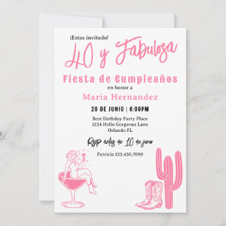 Spanisch 40 y Fabulosa Western Fiesta Geburtstag Einladung