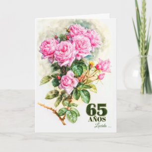 Spanisch 65. Geburtstag Vintage Rose Garten Name Karte