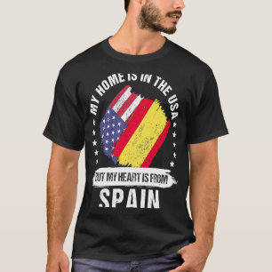 Spanisch American Patriot Groud Proud My Heart is T-Shirt