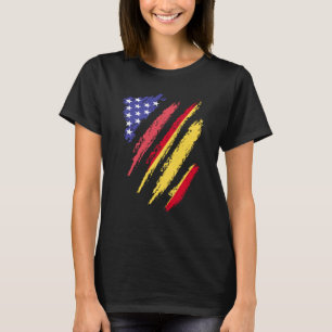 Spanisch American Patriot Grown Heart Flag Streife T-Shirt