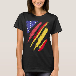Spanisch American Patriot Grown Heart Flag Streife T-Shirt