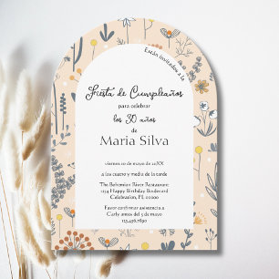 Spanisch Any Age Boho Wildblume Geburtstagsparty Einladung