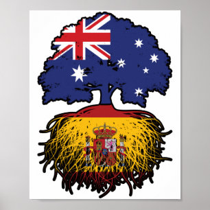 Spanisch Australien Treots Flag Poster