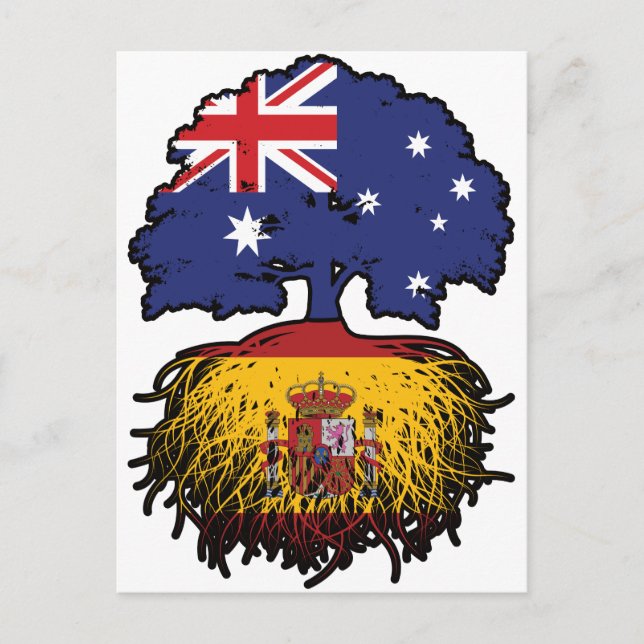 Spanisch Australien Treots Flag Postkarte (Vorderseite)