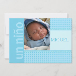 Spanisch Baby Boy Birth Ankündigung