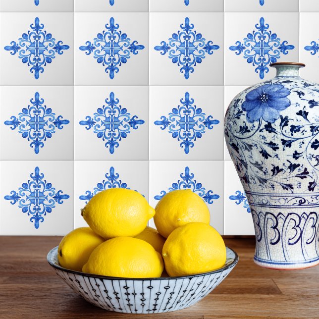 Spanisch Blau und Weiß Portugiesisch Azulejo Kitch Fliese (Von Creator hochgeladen)