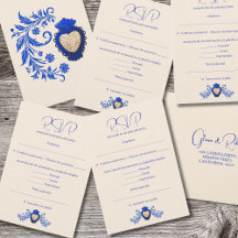 Spanisch Blue Milagro Herz Mexican Wedding