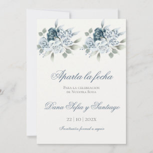 Spanisch Blue Wedding Save the Date