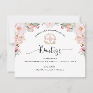 Spanisch, Blush und Minttaufe Danke