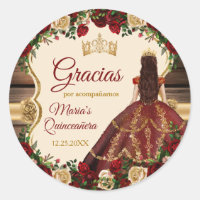 Spanisch Burgund Flora Rustikal 15 Anos Gracias