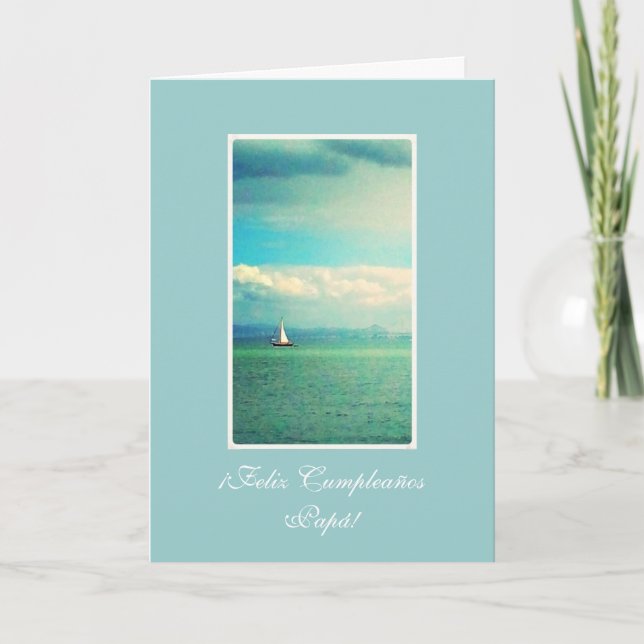 Spanisch: Der Geburtstag Barco/Aniversario pai- Karte (Vorderseite)