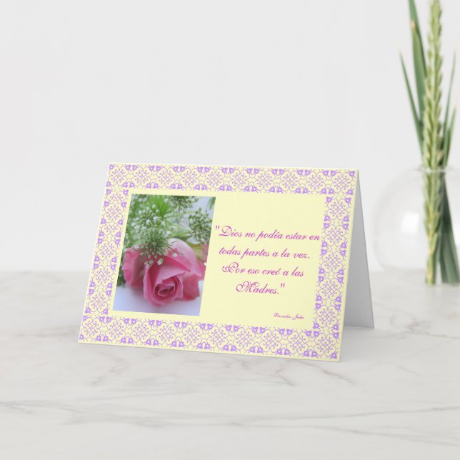 Spanisch: Dios creo a las madres /Muttertag Karte (Vorderseite)