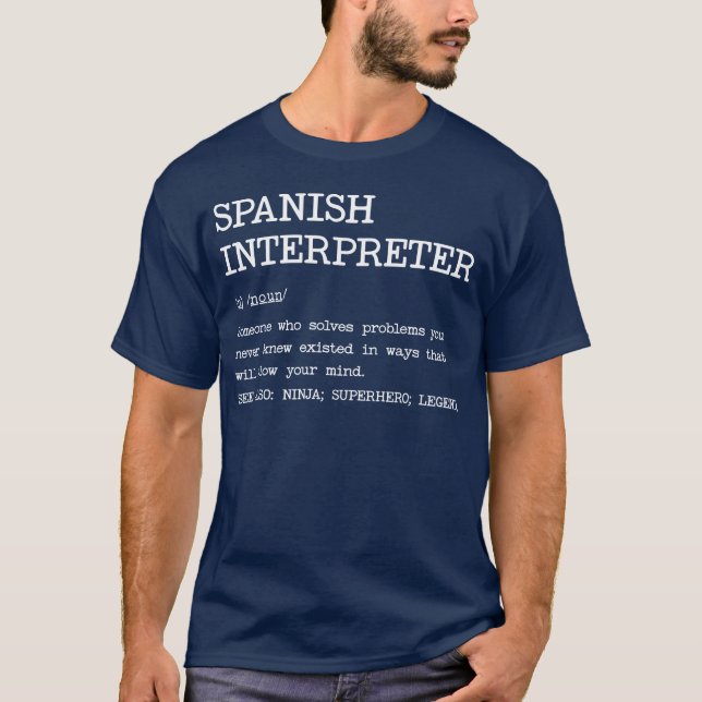 Spanisch-Dolmetscher-Definition Design 70er Freund T-Shirt (Vorderseite)