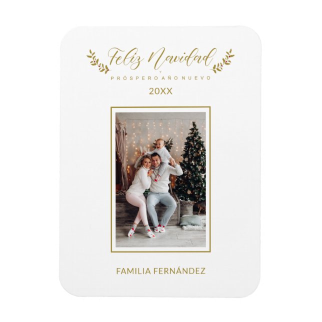 Spanisch Einfache Elegante Chic Weihnachtsfamilie Magnet (Vertikal)