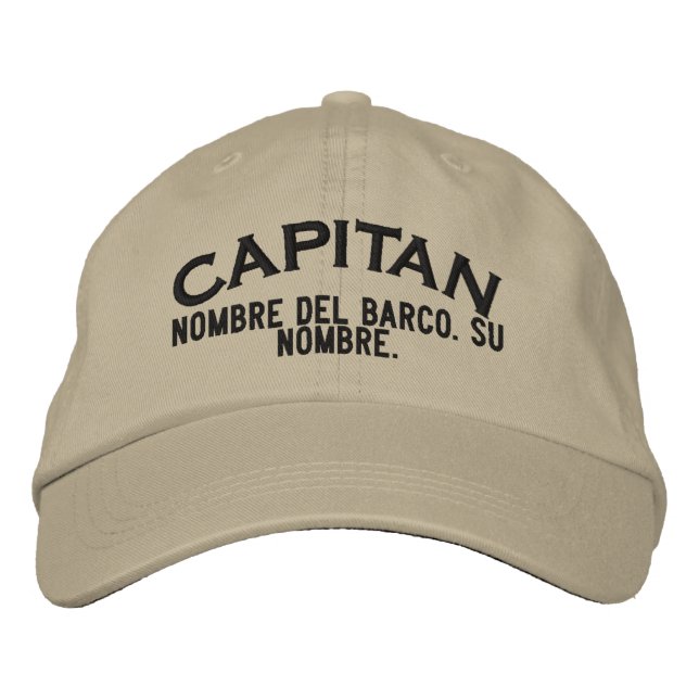 SPANISCH El Capitan Nombre del barco y su nombre Bestickte Baseballkappe (Vorderseite)