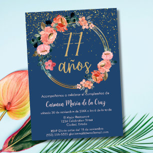 Spanisch Eleganter Chic Floral 77. Geburtstagsfeie Einladung