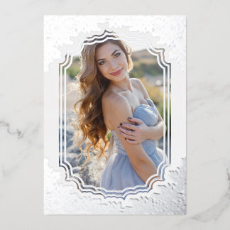 Spanisch Extravaganter Blumenrahmen Mis XV Años Fo Folieneinladung